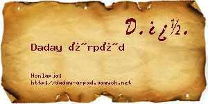 Daday Árpád névjegykártya