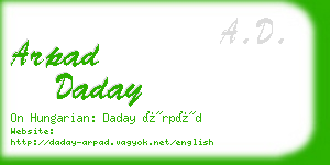 arpad daday business card